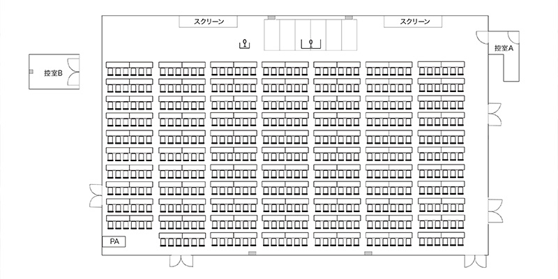 会議（スクール形式） 会場レイアウト
