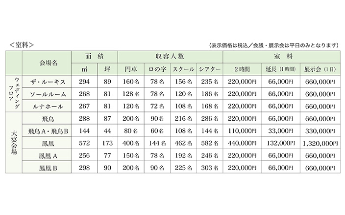 会議・展示会料金 写真