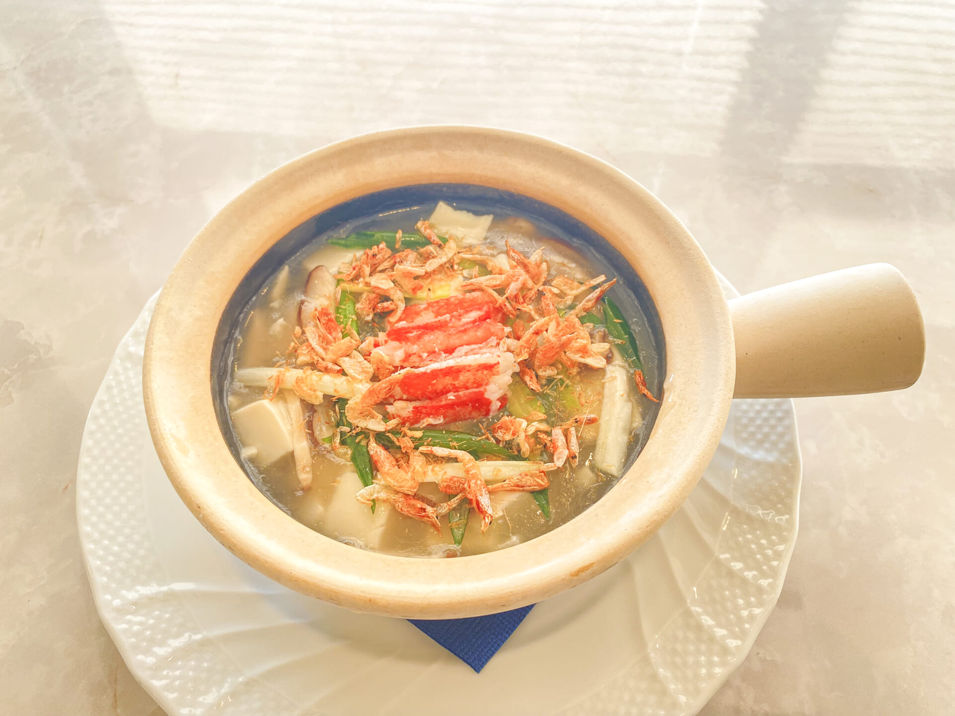 【深川店4月限定】
桜海老香る 蟹と豆腐の煮込み 写真